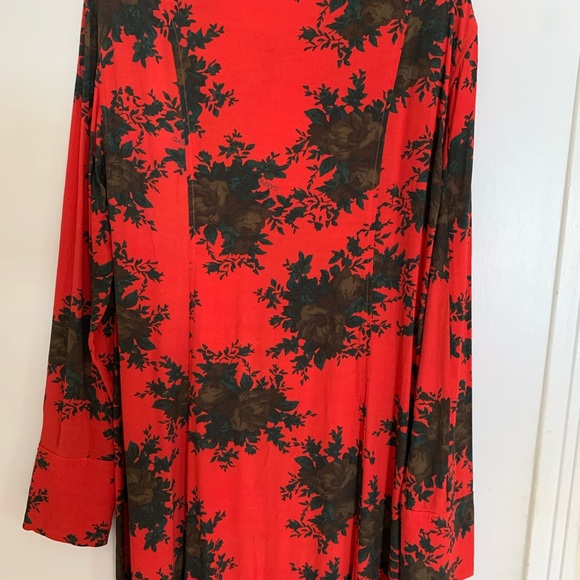 Ganni Red and Black Long Sleeve Dress - Picture 6 of 7